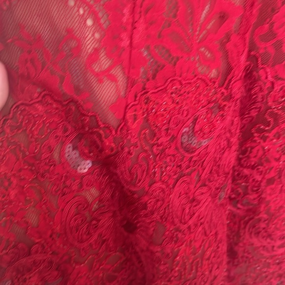 Marchesa Notte‎ Red Diane Mini Lace Dress Size 2 - Picture 6 of 7
